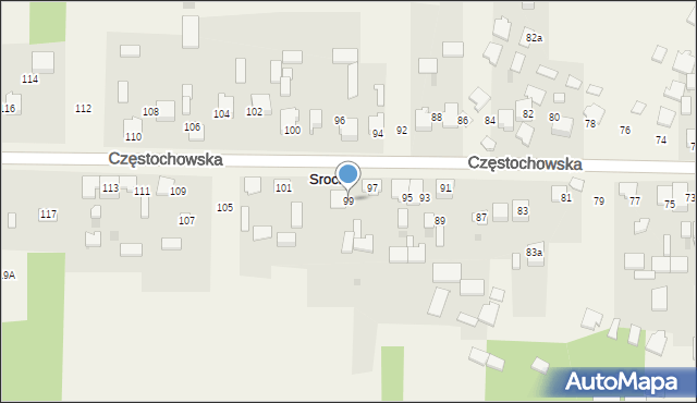 Srocko, Częstochowska, 99, mapa Srocko