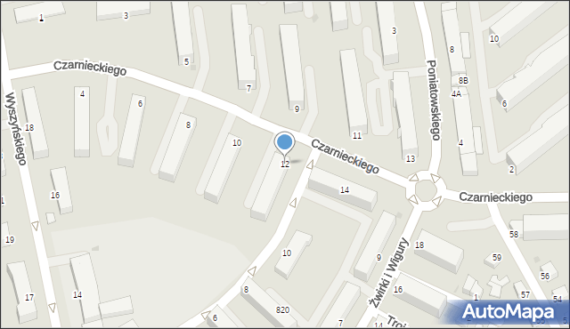 Stalowa Wola, Czarnieckiego Stefana, hetm., 12, mapa Stalowa Wola