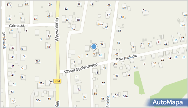 Stanowice, Czynu Społecznego, 9, mapa Stanowice