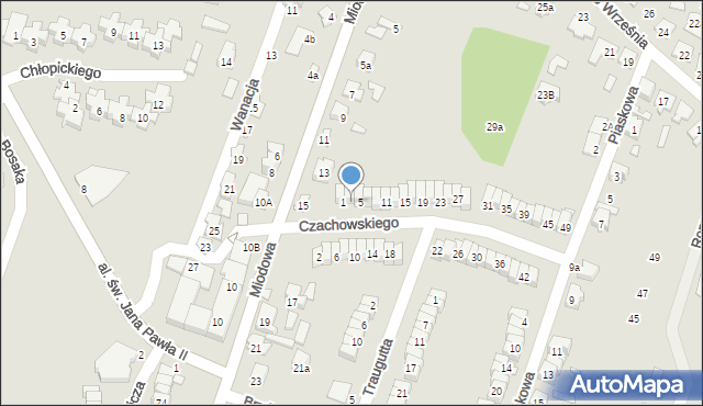 Starachowice, Czachowskiego Dionizego, płk., 3, mapa Starachowic