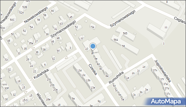 Stargard, Czeska, 8f, mapa Stargard