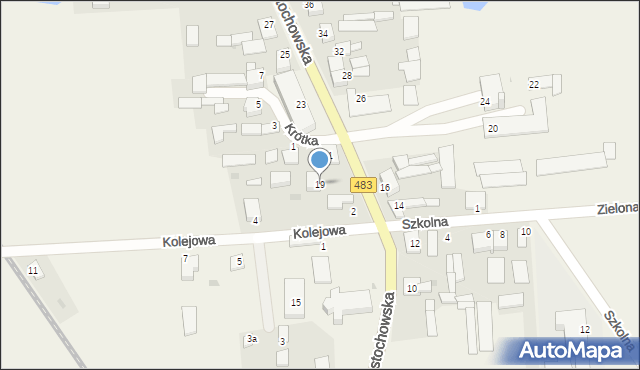 Stary Cykarzew, Częstochowska, 19, mapa Stary Cykarzew