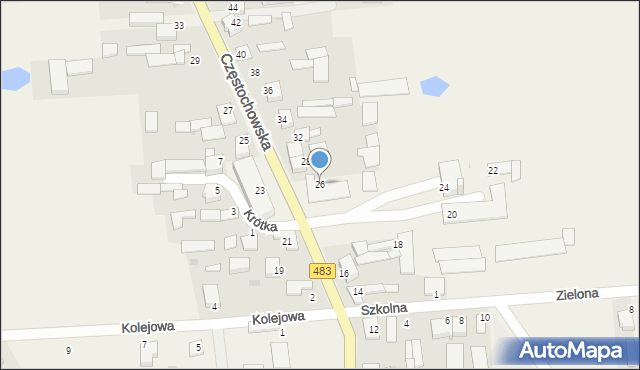 Stary Cykarzew, Częstochowska, 26, mapa Stary Cykarzew