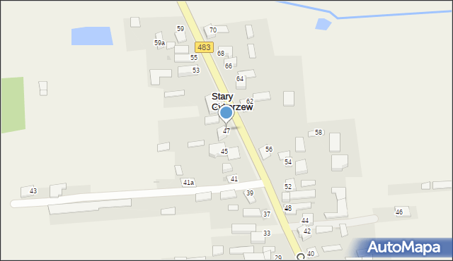 Stary Cykarzew, Częstochowska, 47, mapa Stary Cykarzew