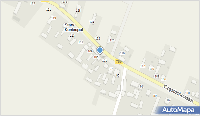 Stary Koniecpol, Częstochowska, 103, mapa Stary Koniecpol