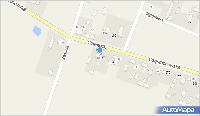 Stary Koniecpol, Częstochowska, 181a, mapa Stary Koniecpol