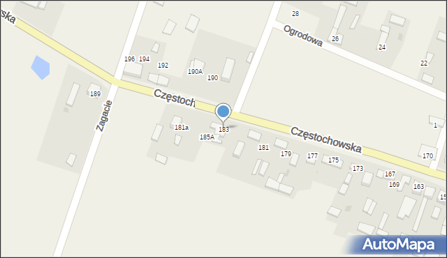 Stary Koniecpol, Częstochowska, 183, mapa Stary Koniecpol