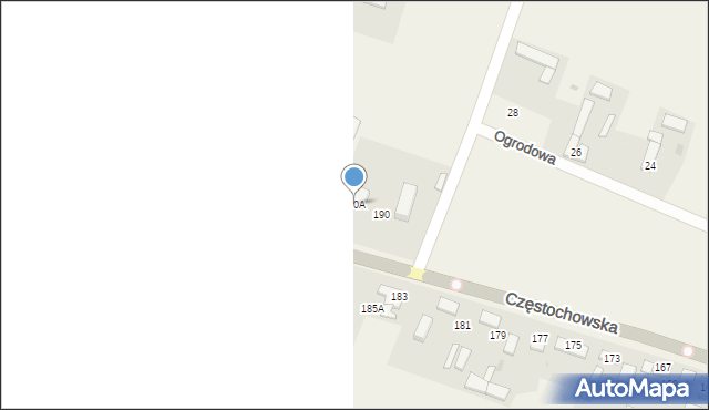 Stary Koniecpol, Częstochowska, 190A, mapa Stary Koniecpol
