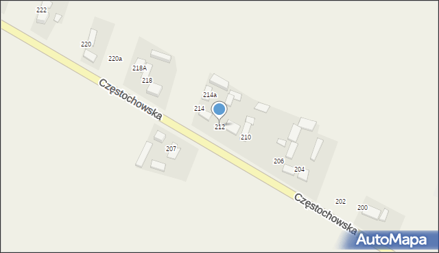 Stary Koniecpol, Częstochowska, 212, mapa Stary Koniecpol