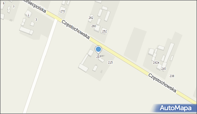 Stary Koniecpol, Częstochowska, 217, mapa Stary Koniecpol