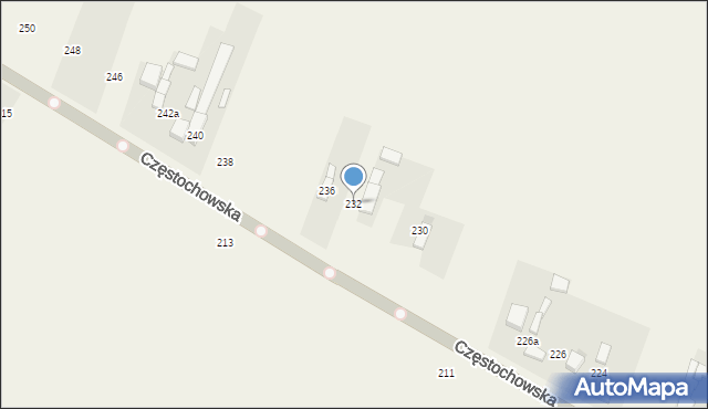 Stary Koniecpol, Częstochowska, 232, mapa Stary Koniecpol