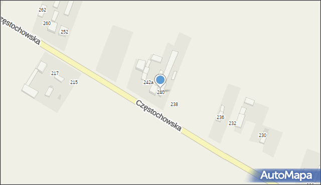 Stary Koniecpol, Częstochowska, 240, mapa Stary Koniecpol