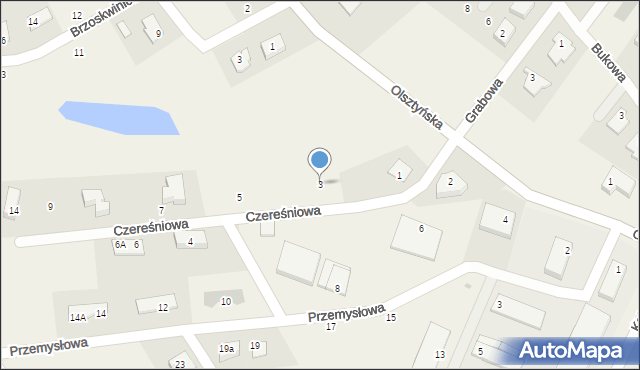 Stawiguda, Czereśniowa, 3, mapa Stawiguda