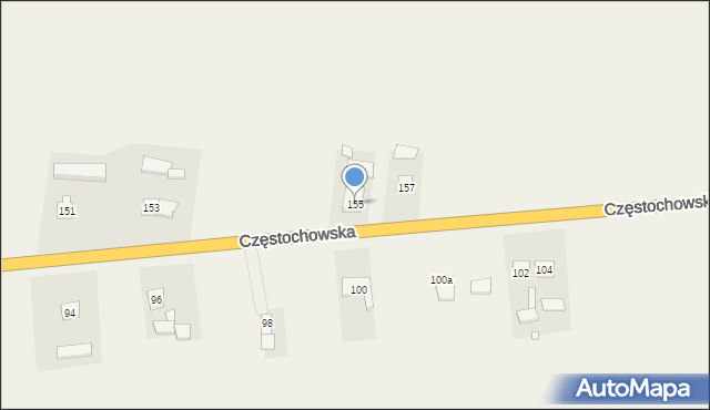Strojec, Częstochowska, 155, mapa Strojec