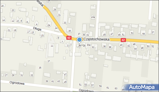 Strojec, Częstochowska, 26, mapa Strojec