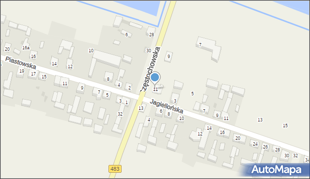 Strzelce Wielkie, Częstochowska, 11, mapa Strzelce Wielkie