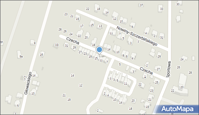 Strzyżów, Czecha Bronisława, 13, mapa Strzyżów