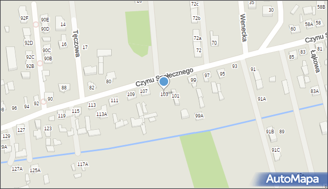 Sulejówek, Czynu Społecznego, 103, mapa Sulejówek