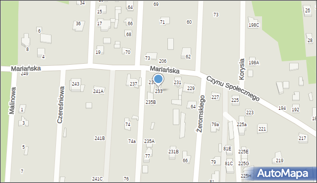 Sulejówek, Czynu Społecznego, 233, mapa Sulejówek