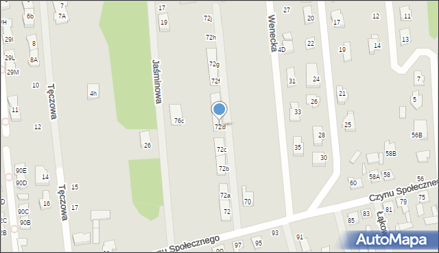 Sulejówek, Czynu Społecznego, 72d, mapa Sulejówek