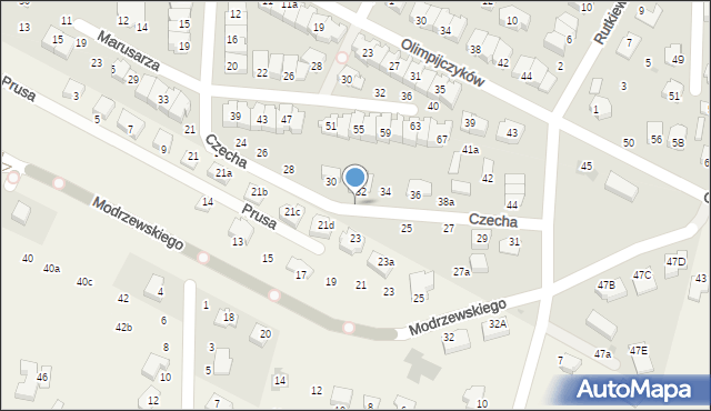 Świdnik, Czecha Bronisława, 23a, mapa Świdnika