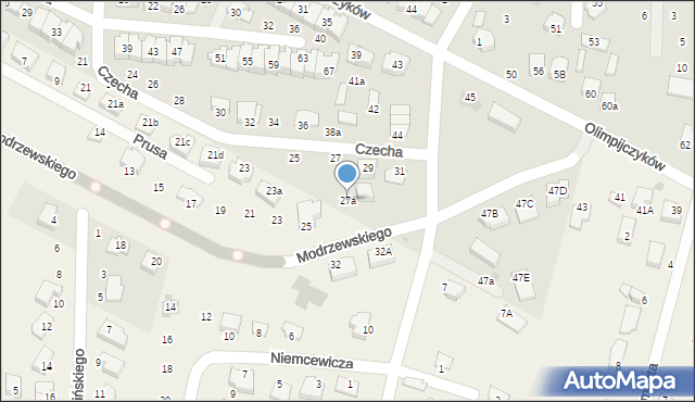 Świdnik, Czecha Bronisława, 27a, mapa Świdnika
