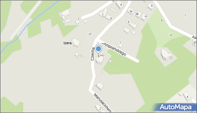 Świeradów-Zdrój, Czecha Bronisława, 9, mapa Świeradów-Zdrój