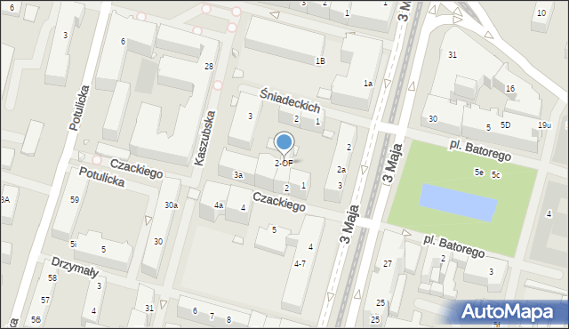 Szczecin, Czackiego Tadeusza, 2-OF, mapa Szczecina