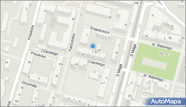 Szczecin, Czackiego Tadeusza, 3, mapa Szczecina