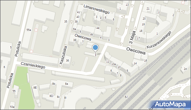 Szczecin, Czarnieckiego Stefana, hetm., 1, mapa Szczecina
