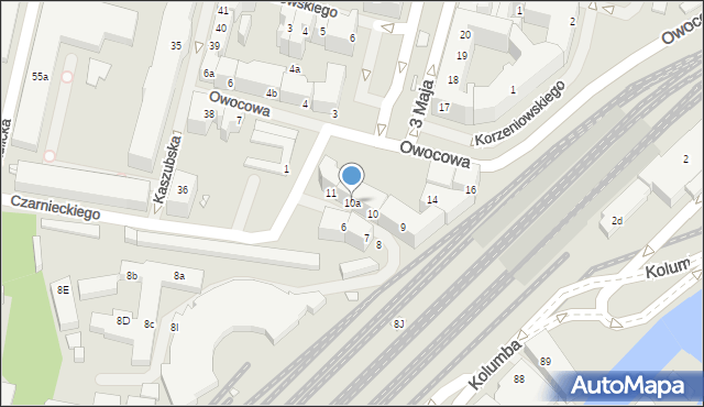 Szczecin, Czarnieckiego Stefana, hetm., 10a, mapa Szczecina