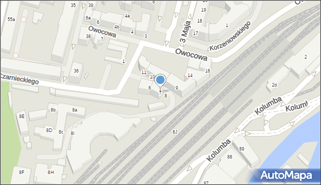 Szczecin, Czarnieckiego Stefana, hetm., 7, mapa Szczecina