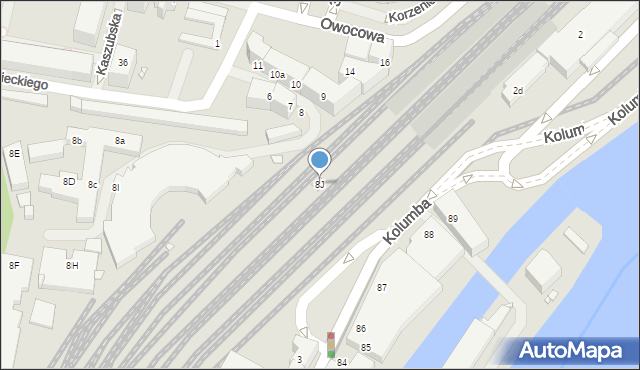 Szczecin, Czarnieckiego Stefana, hetm., 8J, mapa Szczecina