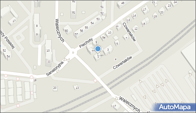 Szczecin, Czwartaków, 1, mapa Szczecina