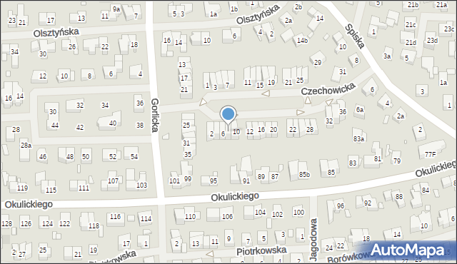 Szczecin, Czechowicka, 8, mapa Szczecina