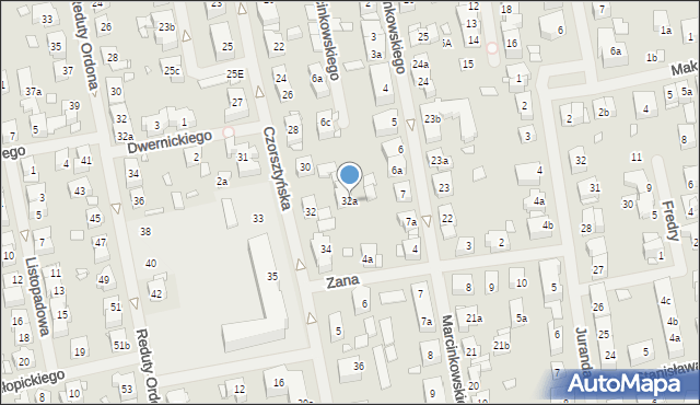 Szczecin, Czorsztyńska, 32a, mapa Szczecina