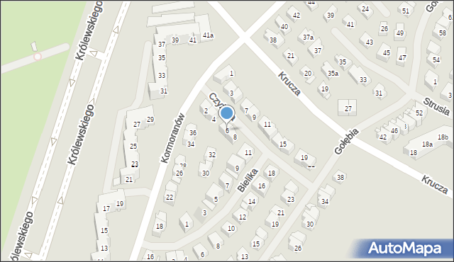 Szczecin, Czyżyka, 6, mapa Szczecina