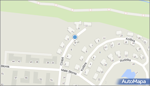 Szczecin, Czapli, 8, mapa Szczecina