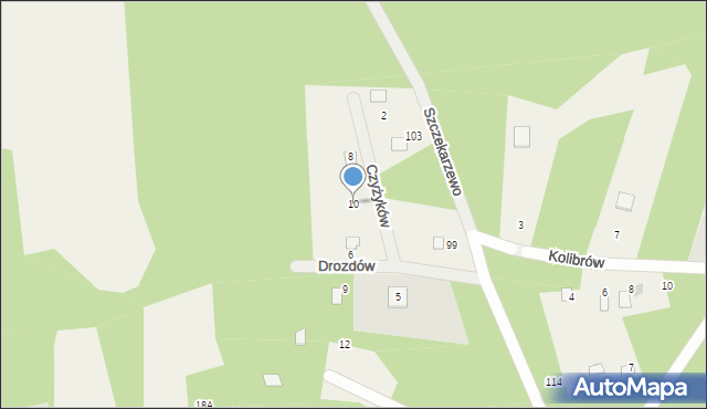 Szczekarzewo, Czyżyków, 10, mapa Szczekarzewo