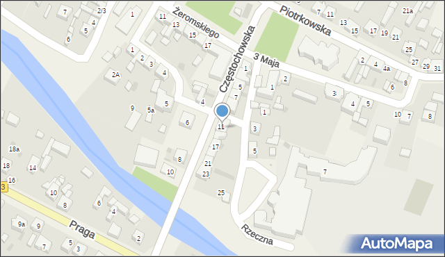 Szczerców, Częstochowska, 11/13, mapa Szczerców
