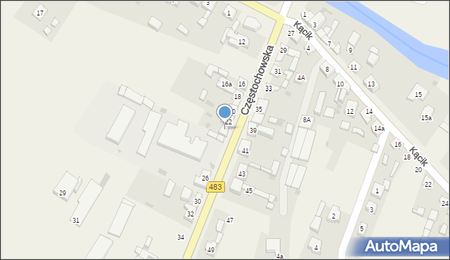 Szczerców, Częstochowska, 24, mapa Szczerców