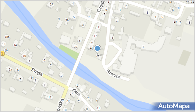 Szczerców, Częstochowska, 25, mapa Szczerców