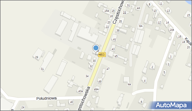 Szczerców, Częstochowska, 28, mapa Szczerców