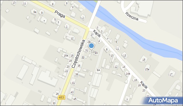 Szczerców, Częstochowska, 31A, mapa Szczerców