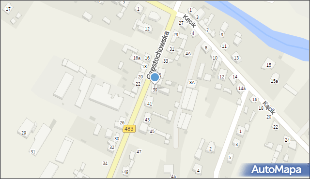 Szczerców, Częstochowska, 39, mapa Szczerców