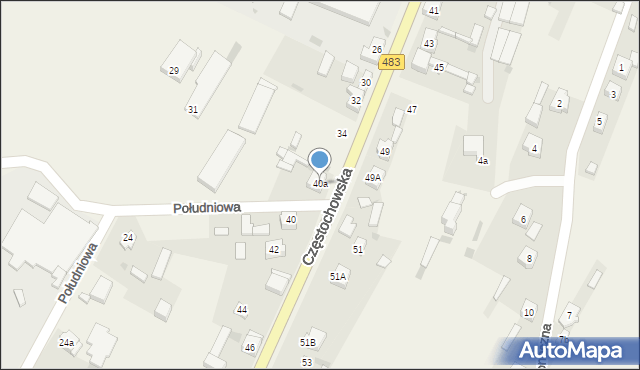 Szczerców, Częstochowska, 40a, mapa Szczerców