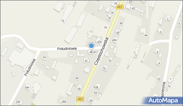 Szczerców, Częstochowska, 42a, mapa Szczerców