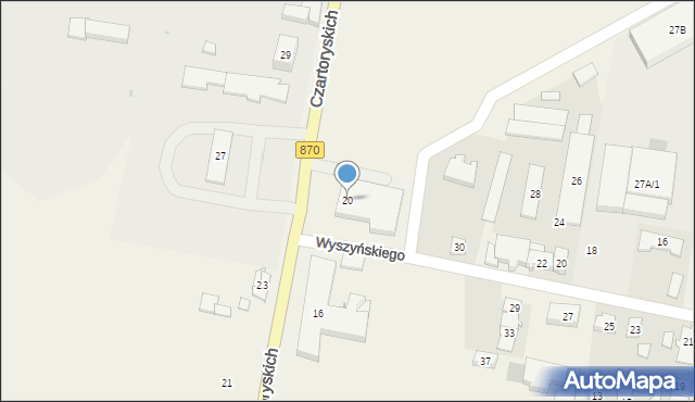 Szówsko, Czartoryskich, 20, mapa Szówsko