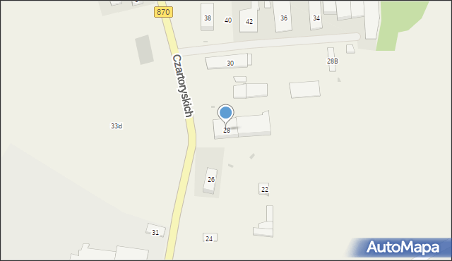 Szówsko, Czartoryskich, 28, mapa Szówsko