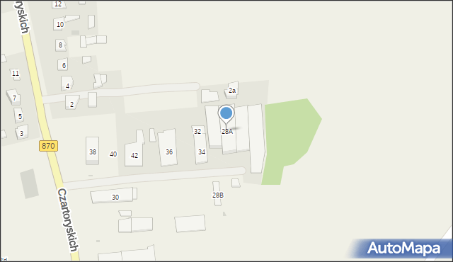 Szówsko, Czartoryskich, 28A, mapa Szówsko